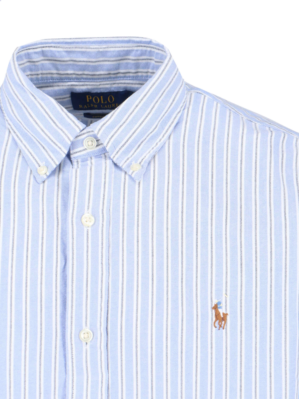 Tailored-Fit Blue Button-Down Shirt With Structured Collar