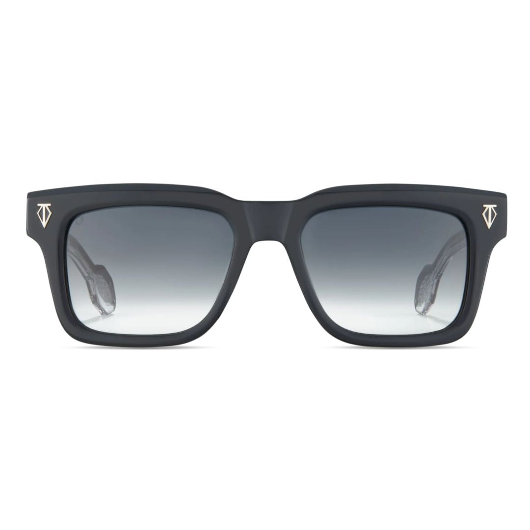 H1 Matte Black Square Frame Sunglasses with Gradient Lenses