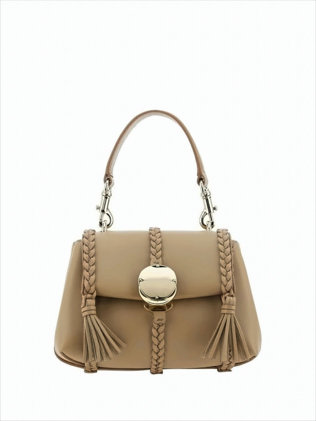 Structured Lambskin Leather Shoulder Bag
