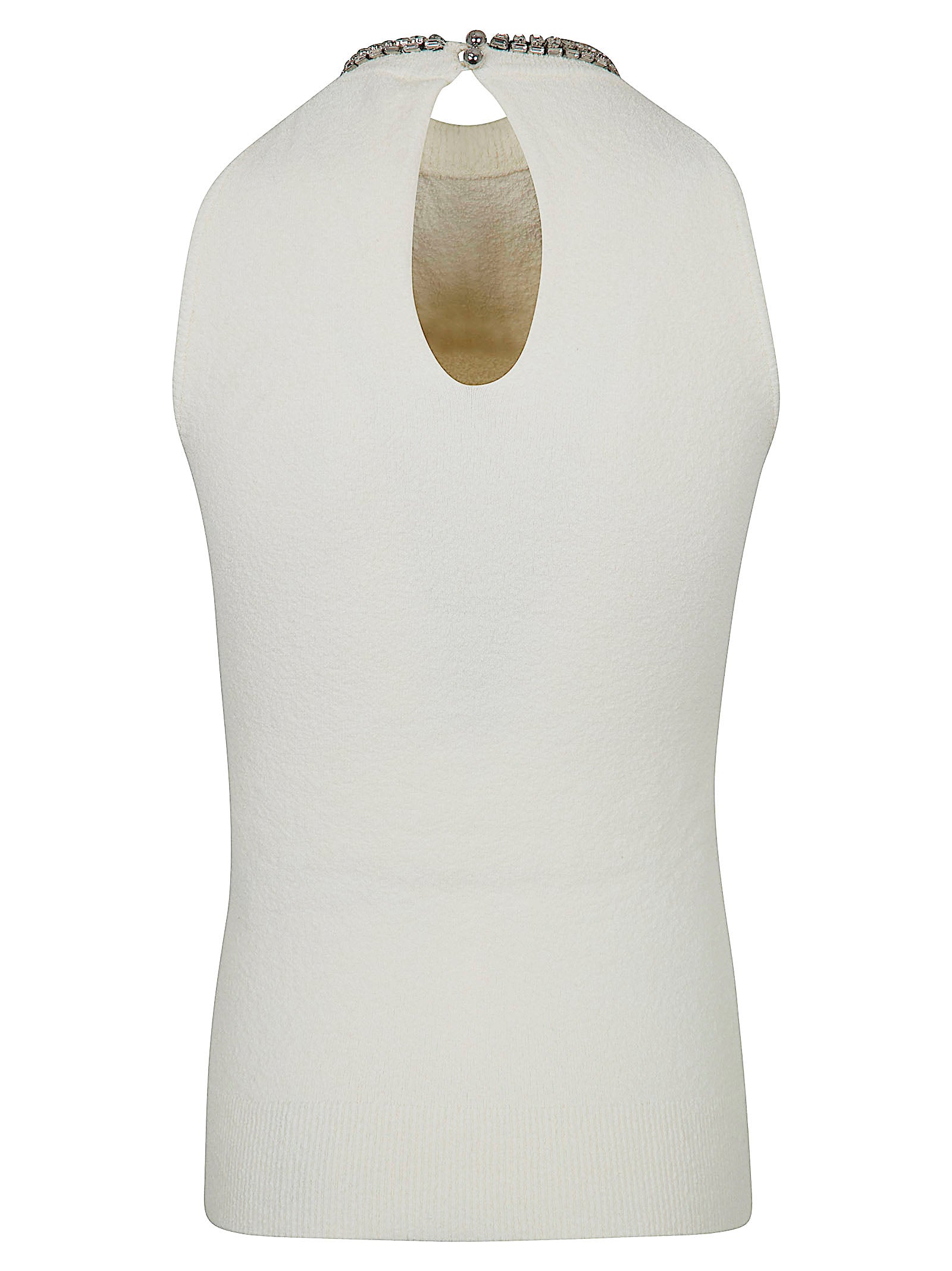 Viscose-Polyamide Nude Top