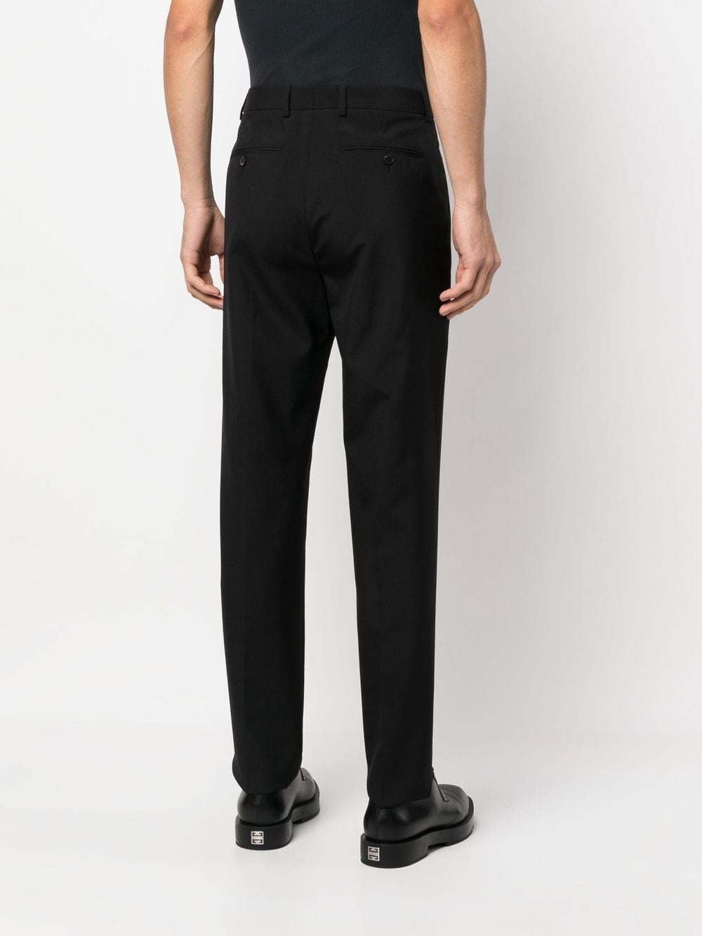 Slim-Cut Tailored Trousers in Virgin Wool