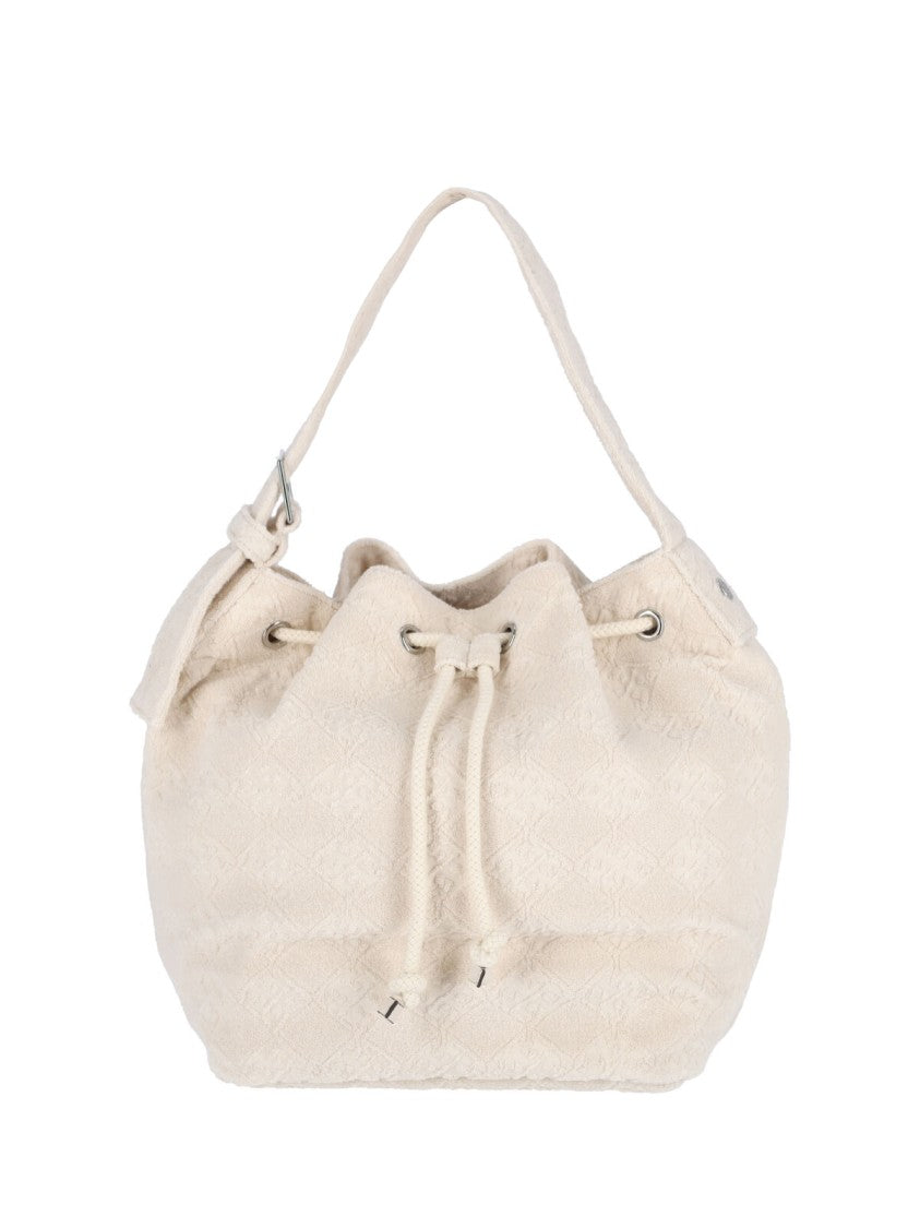 T Monogram Bucket Bag – White