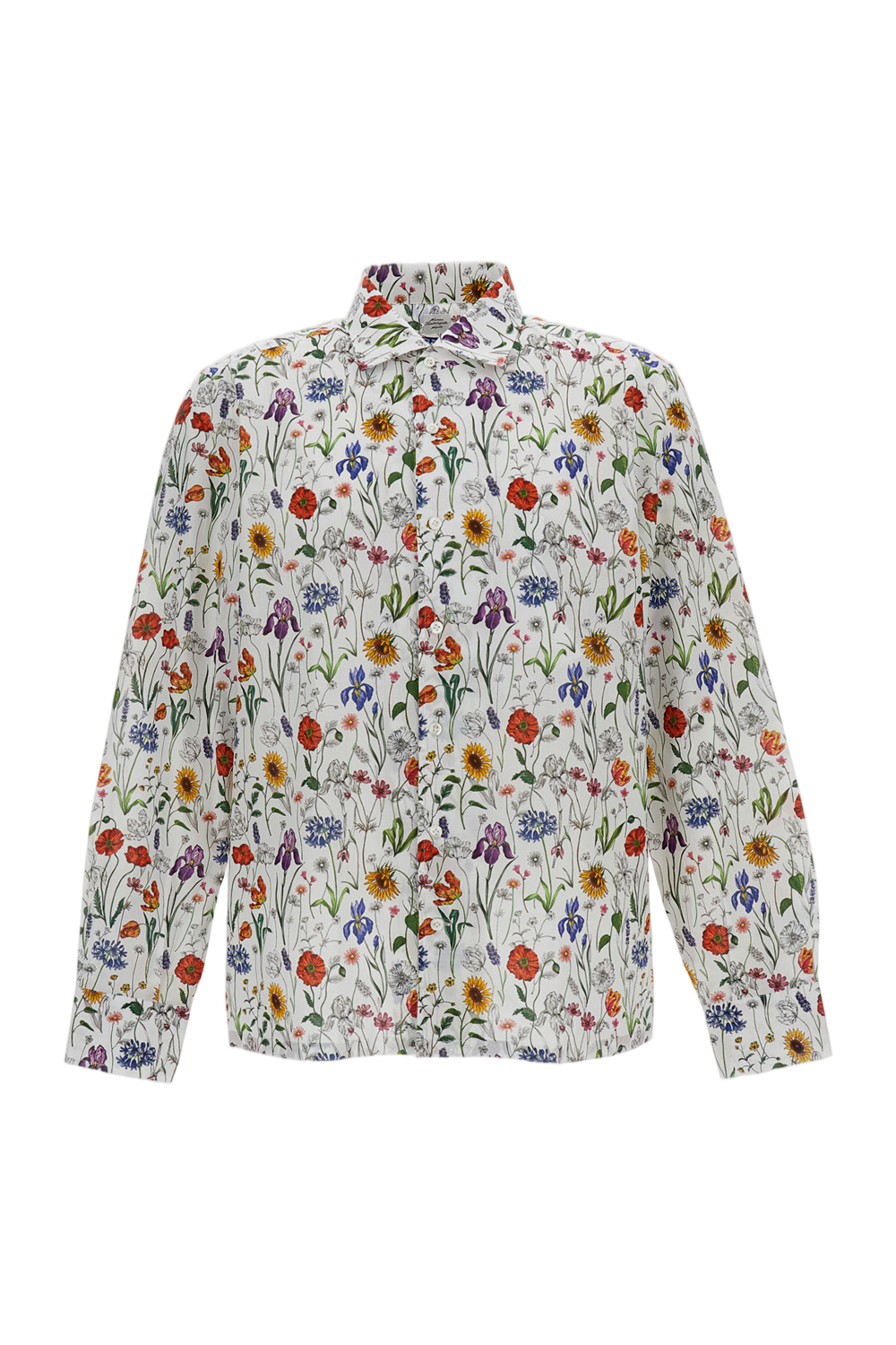 White Floral Cotton Shirt