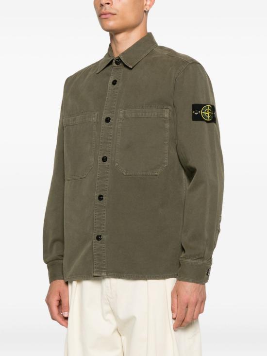 Long-Sleeve Casual Shirt with Structured Collar