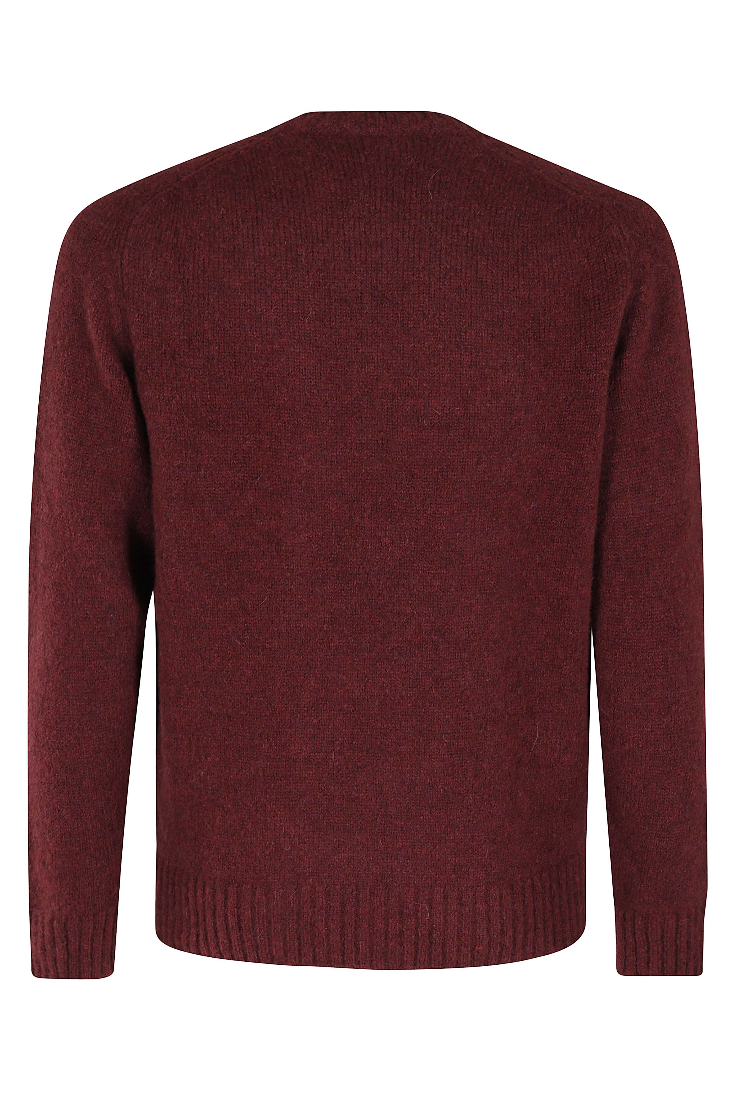 Burgundy Crew Neck Alpaca Blend Sweater