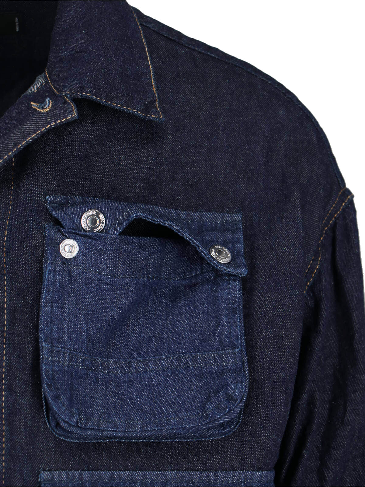 Blue Cargo Denim Cotton Hemp Jacket
