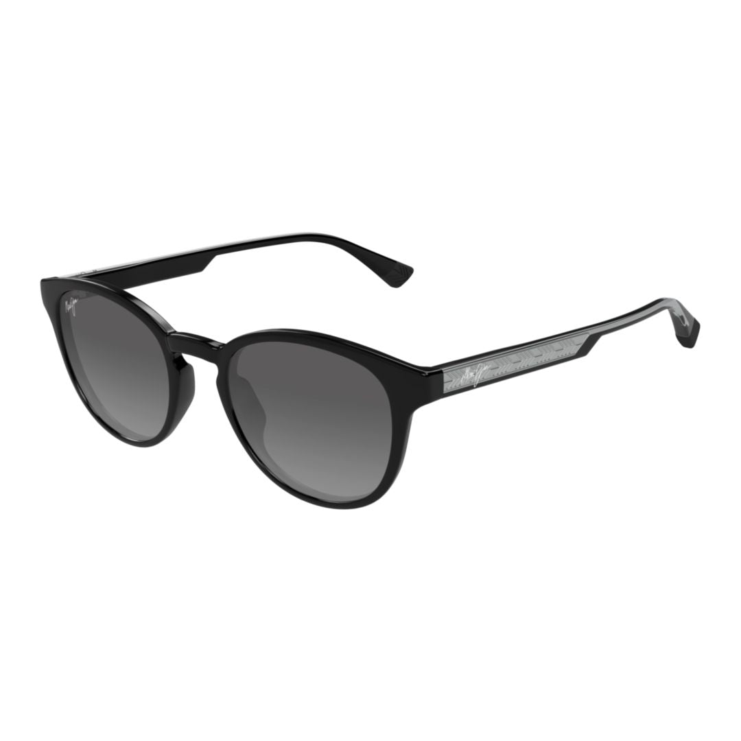 Hiehie Rounded Frame Sunglasses with Textured Temples