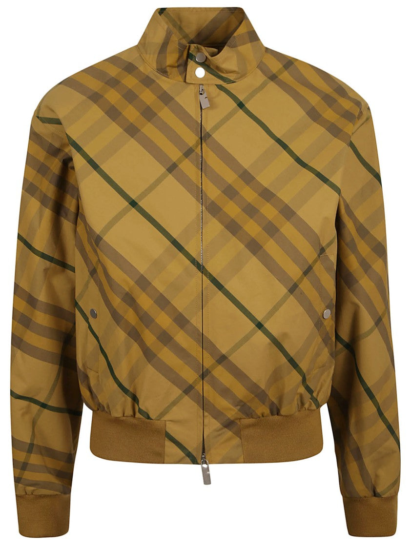 Plaid Coat With High Collar