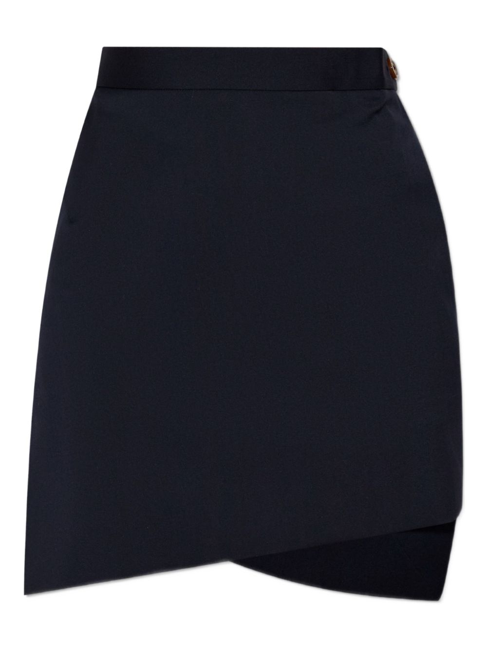 Navy Blue Asymmetric Hem Skirt