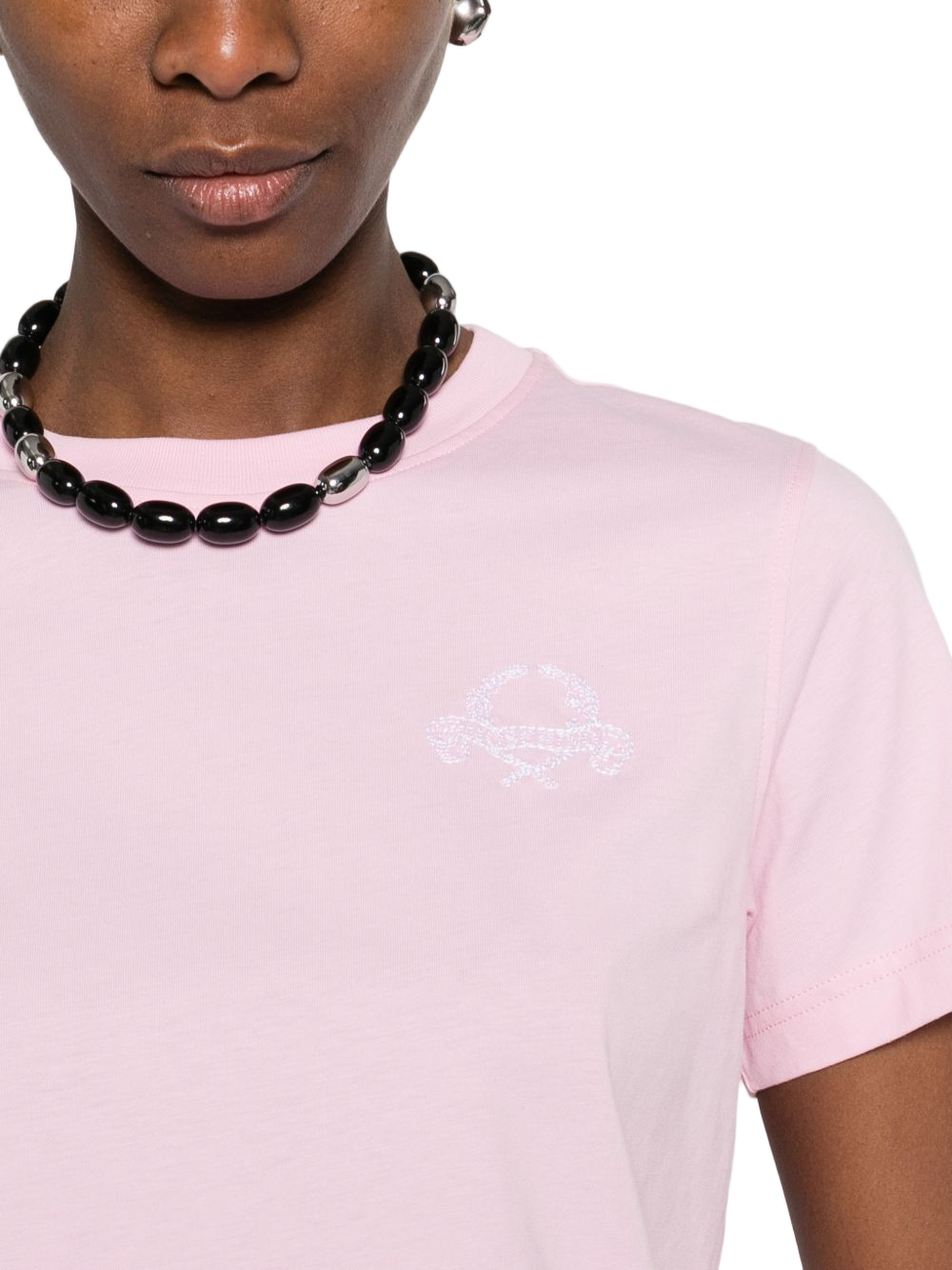 Relaxed Fit Pink Silk and Nylon Top
