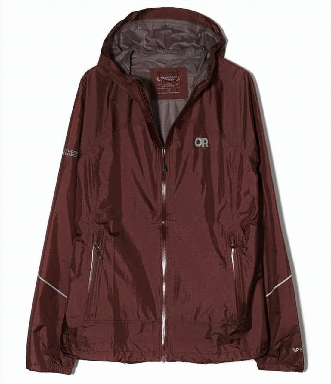 Lightweight Burgundy Outdoor Research Jacket with Reflective Piping