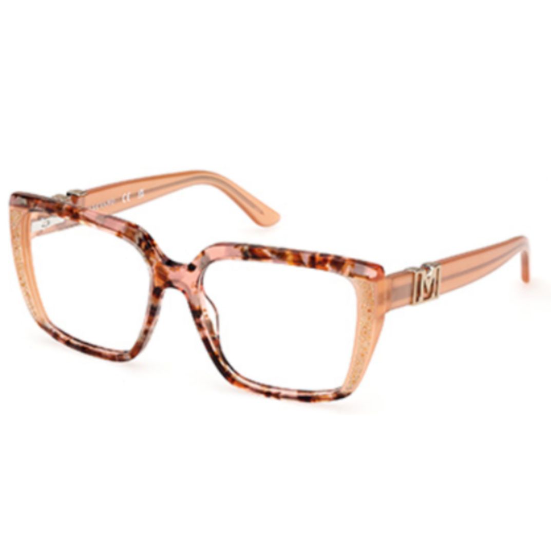 Gm50013 55044 Bold Oversized Square Tortoiseshell Sunglasses with Amber Temples