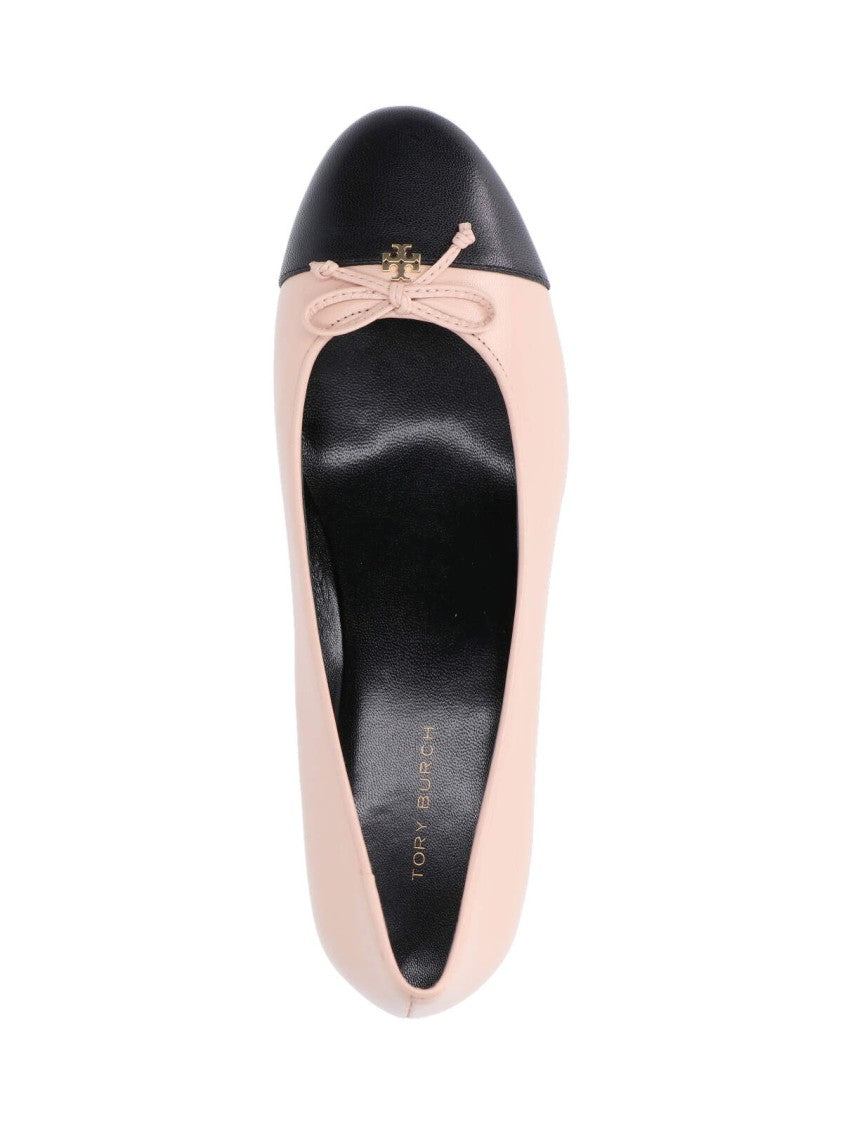 Pink Hammered Leather Bow Pumps – Pink