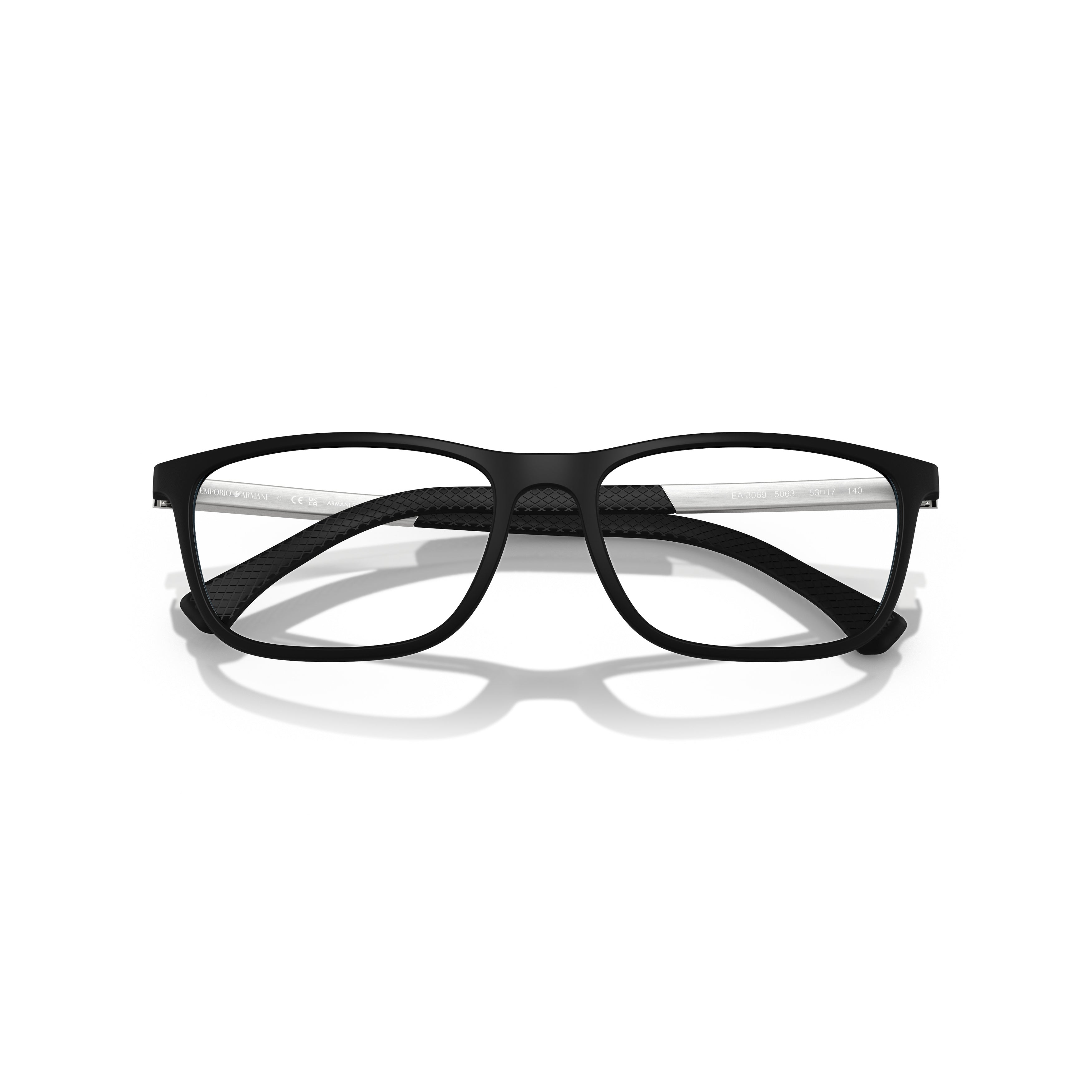 0ea3069 Rectangular Matte Black Eyeglasses with Textured Temple Tips