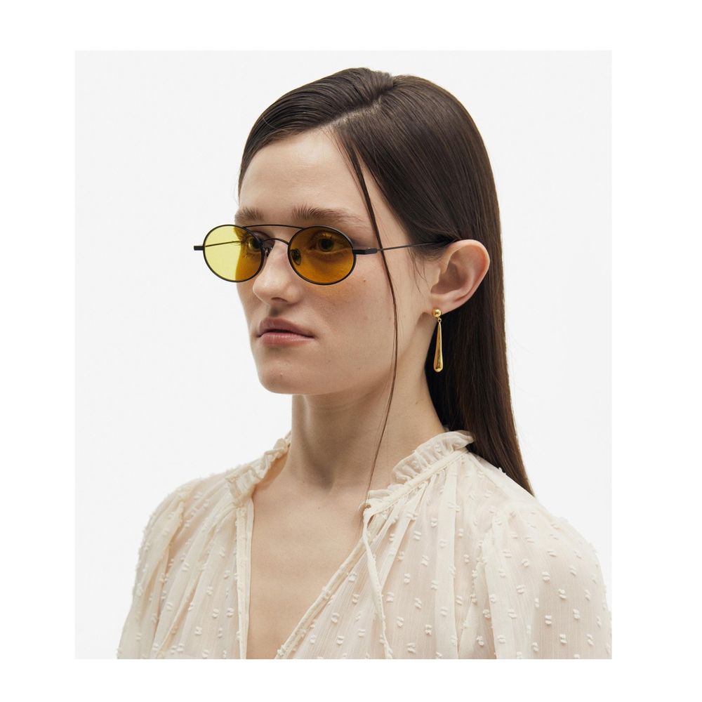 P11 Clcc2 Oval-Shaped Matte Black Titanium Sunglasses