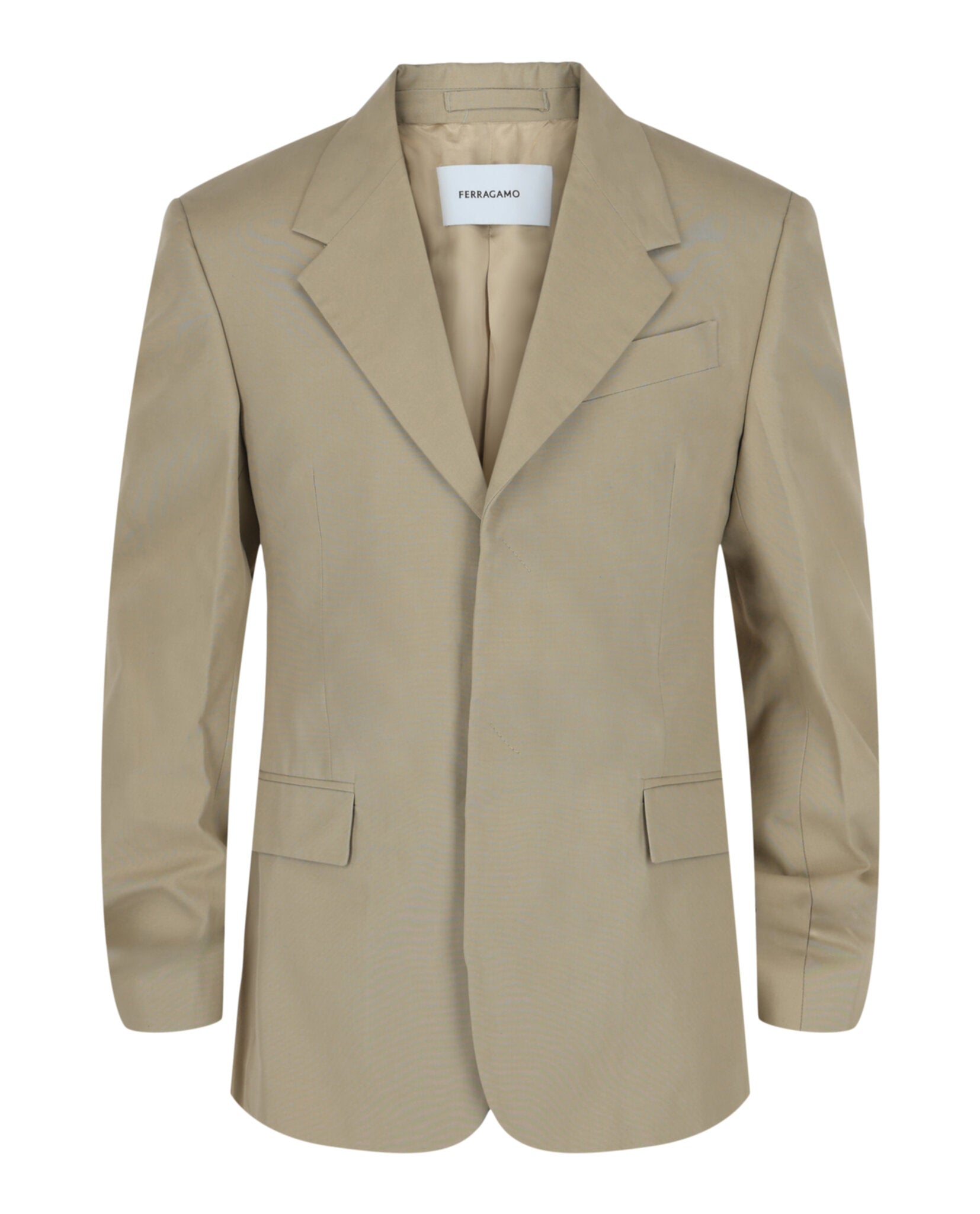 Single-Breasted Cotton Blazer With Notched Lapels