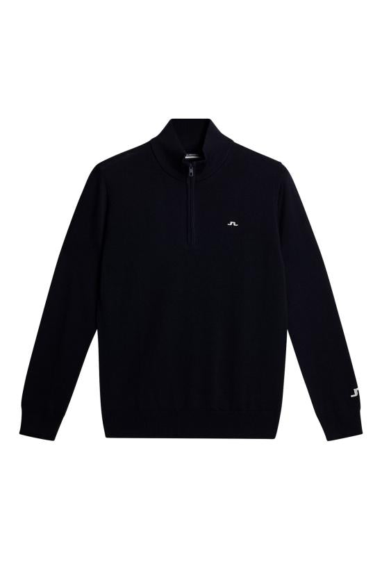 Long-Sleeved Black Merino Wool Sweater With High Collar