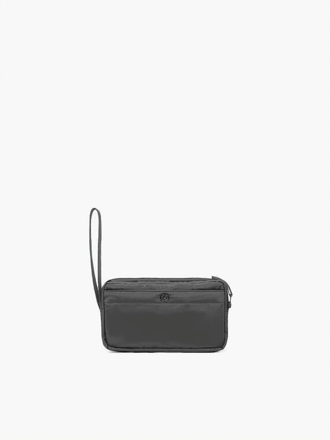 Rectangular Black Clutch with Zip Closure