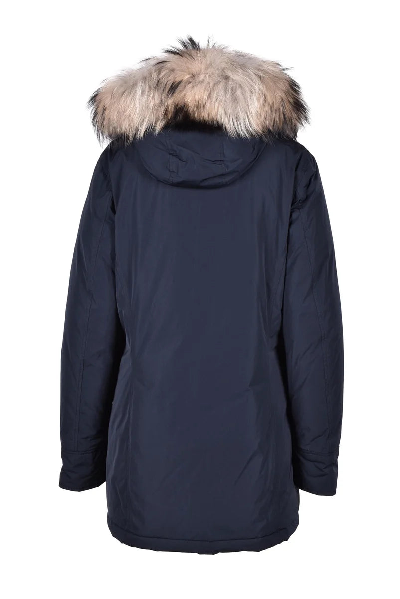 Luxury Arctic Raccoon Parka Night Blue