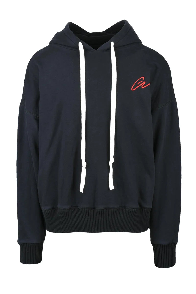 Cropped Grey Hoodie with Contrasting Drawstrings