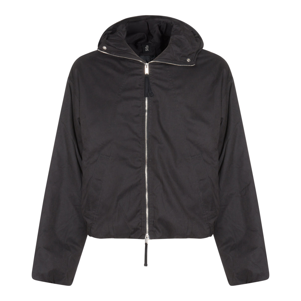 Black Jacket With Silver Zip Closure