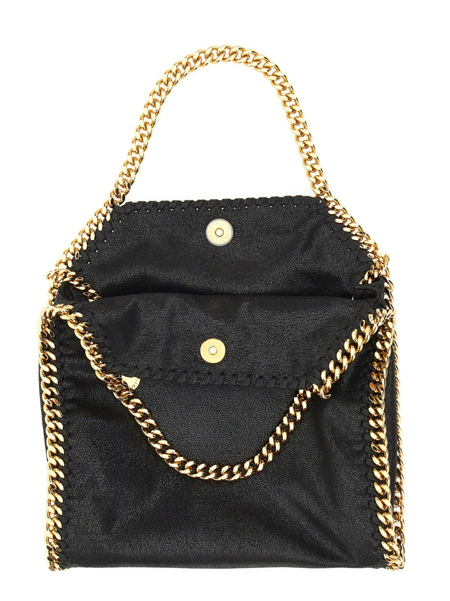 Black Vegan Leather Mini Falabella Handbag