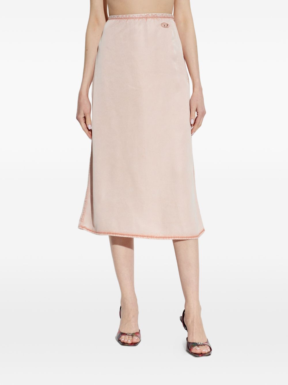 Midi Skirt In Silk And Nylon Blend