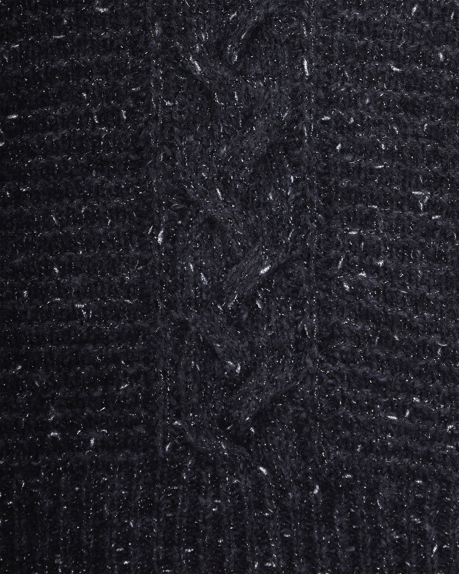 Cropped Boxy Sweater With Textured Cable Knit