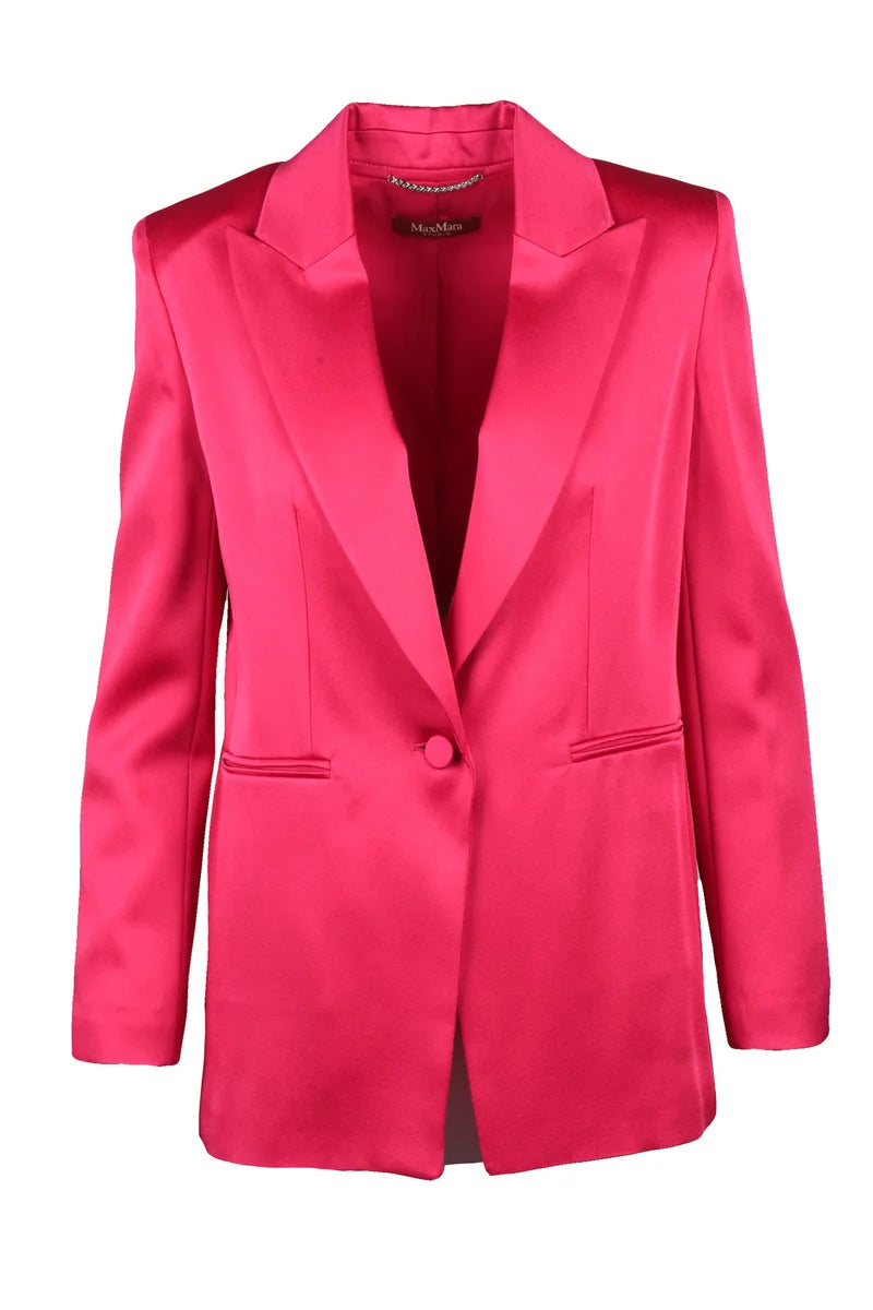 Studio Satin Jacket - Fuchsia