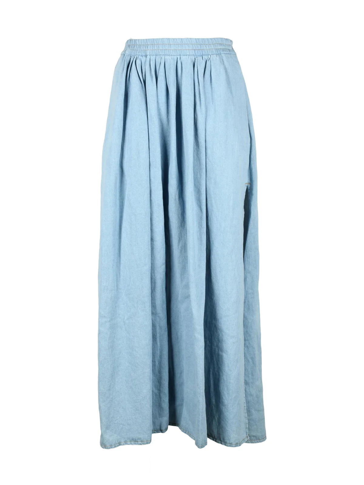 Long Denim Skirt Linen - Denim