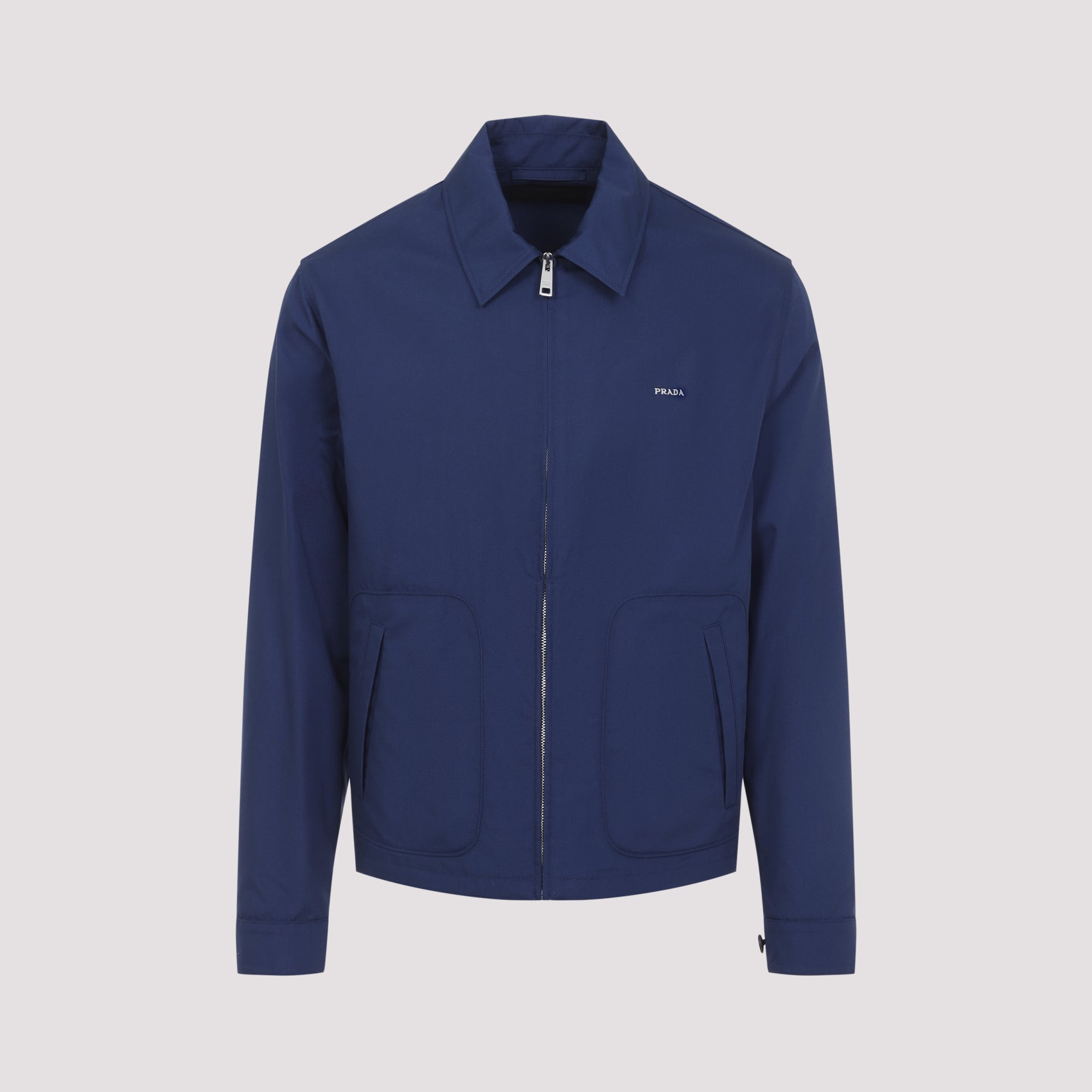 Blue Casual Jacket With Classic Collar