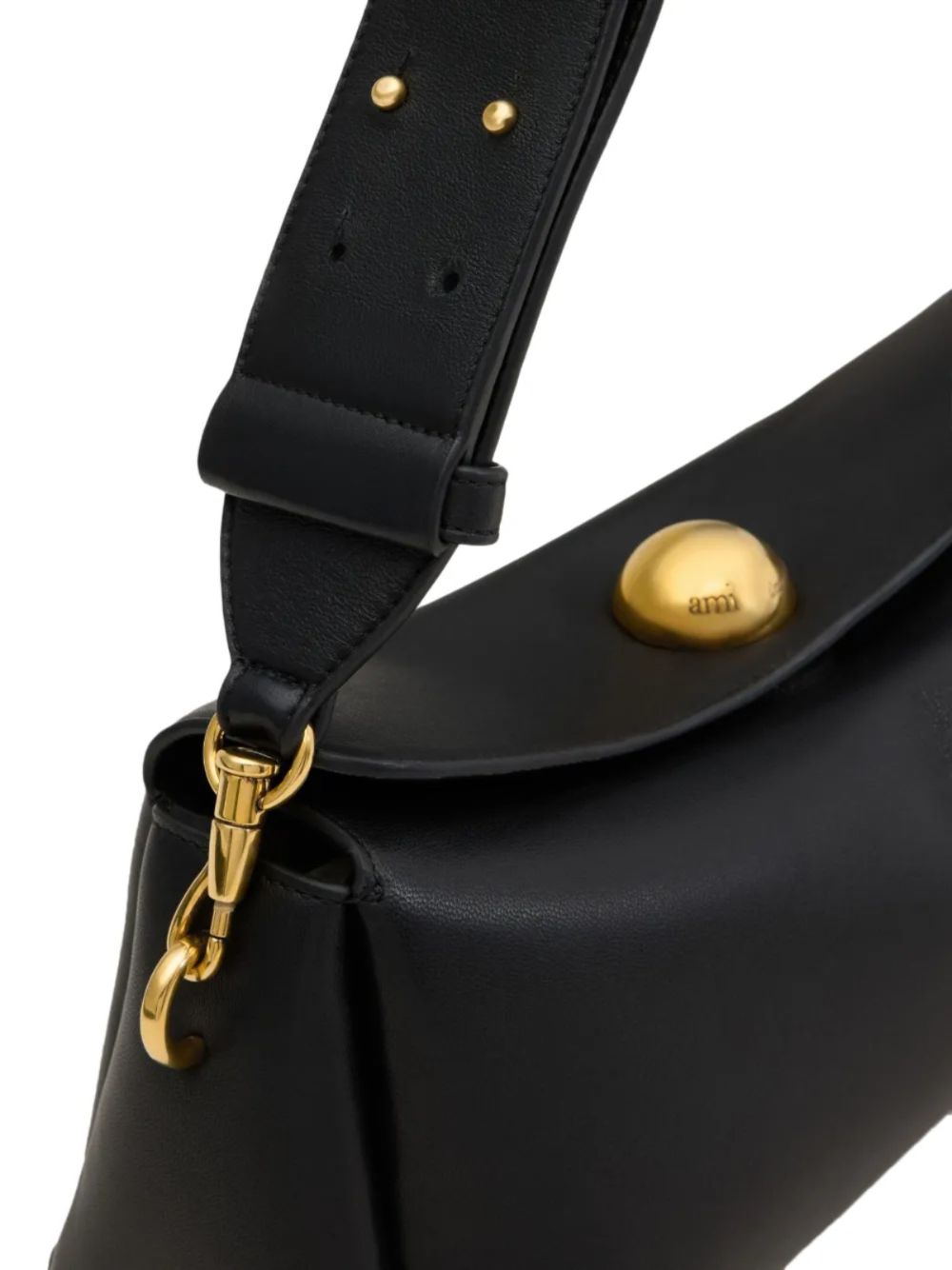 Structured Black Calf Leather Bag