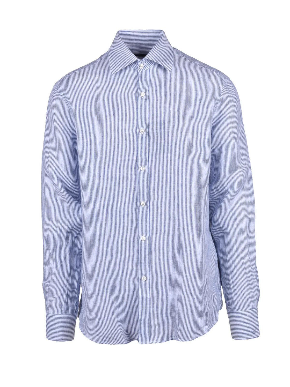 White Blue Linen Shirt