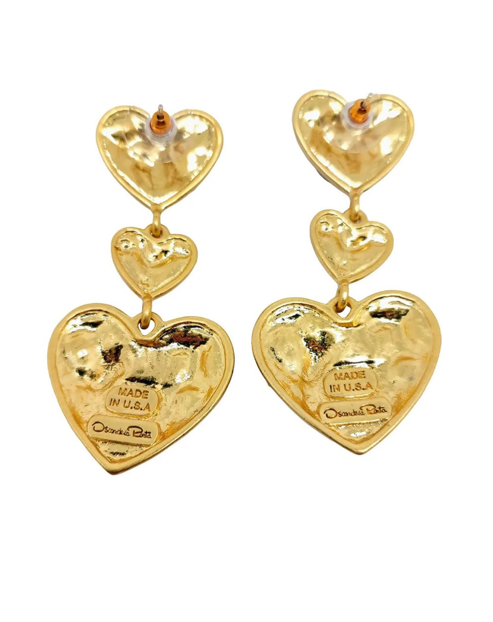 Gemstone Heart Chandelier Earr