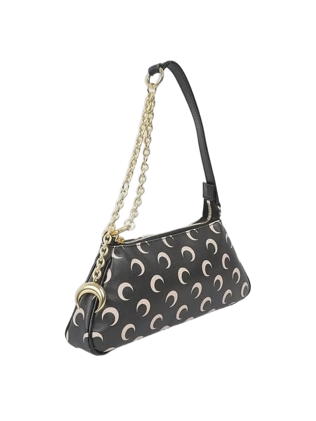Elongated Black Shoulder Bag