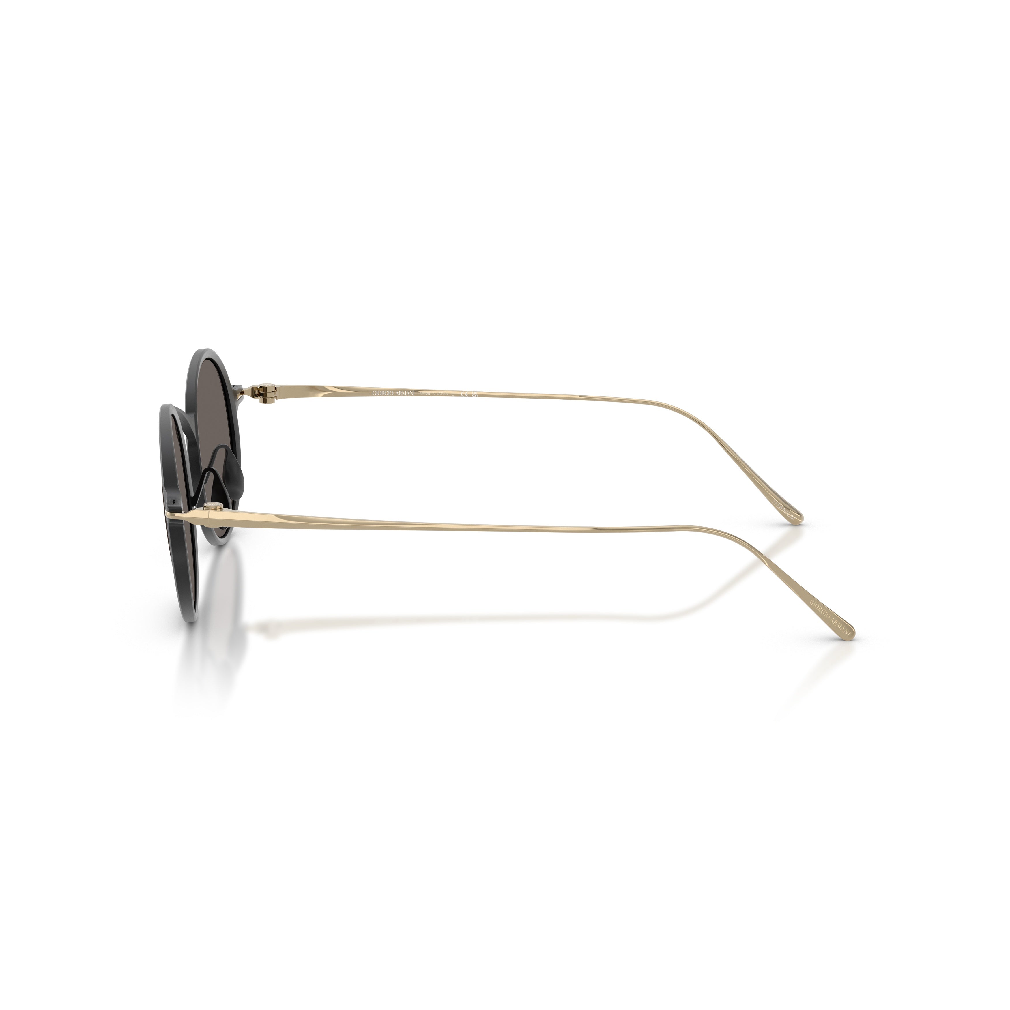 0ar6173t Round Lens Sunglasses with Elongated Gold Temples