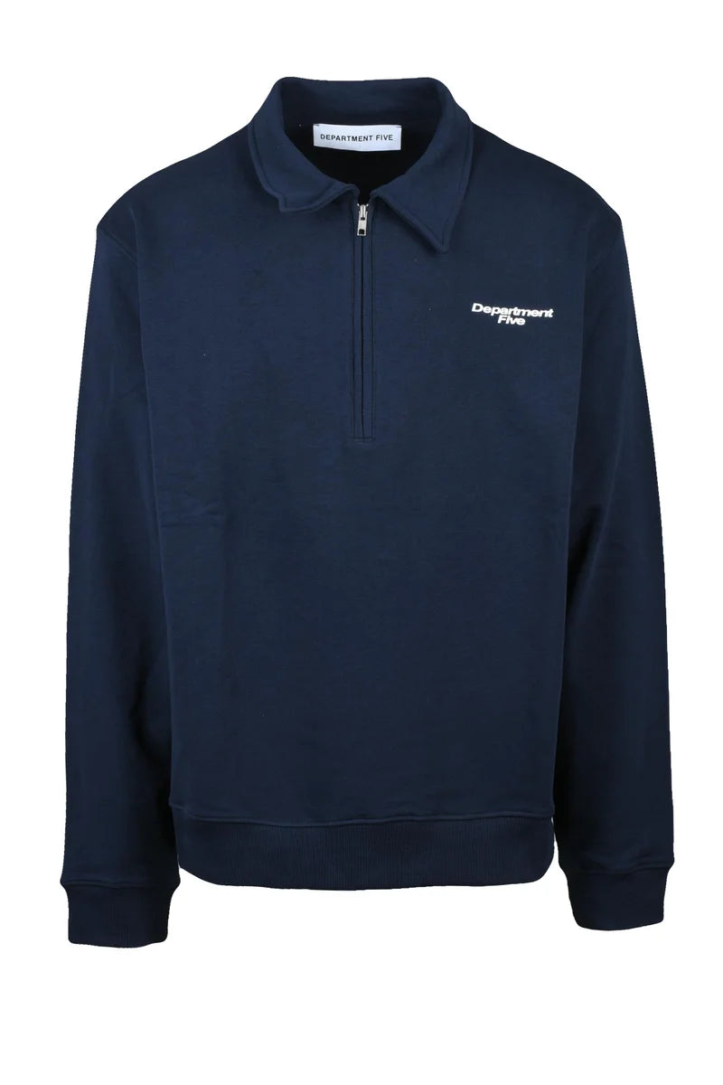 Cotton Zip Polo Sweatshirt