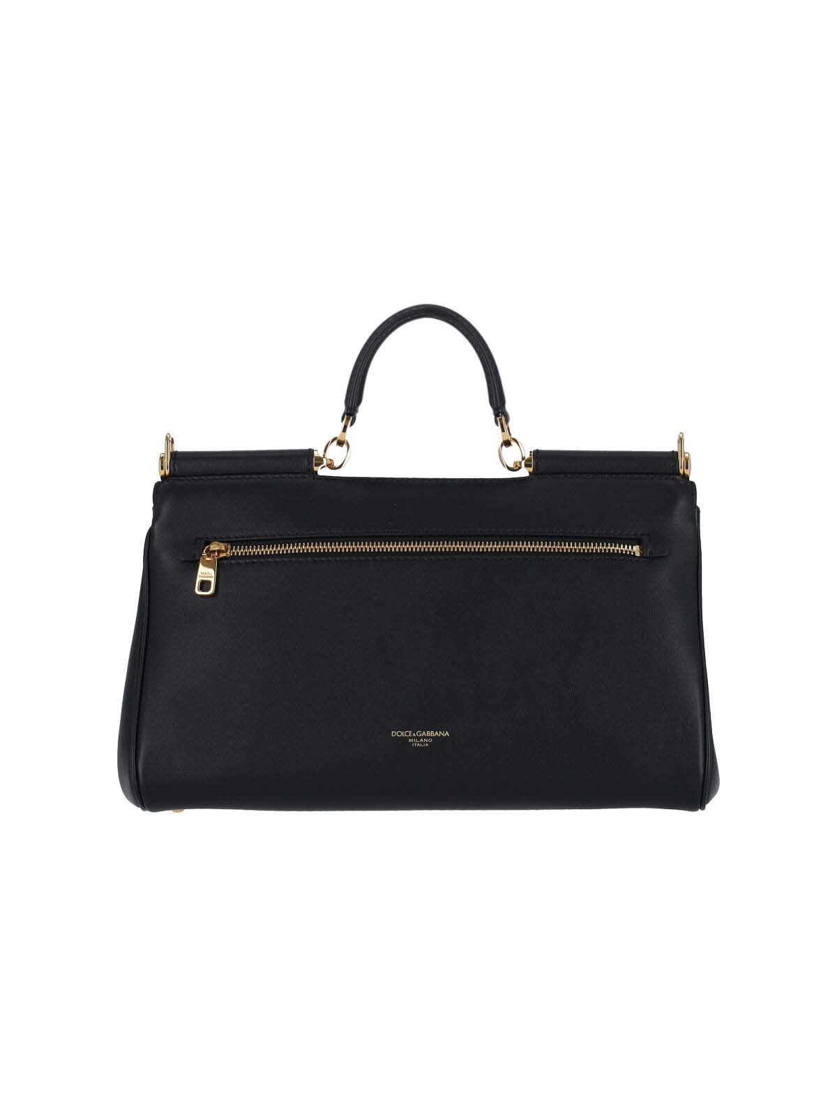 "My Sicily" Handbag, In Black Calfskin