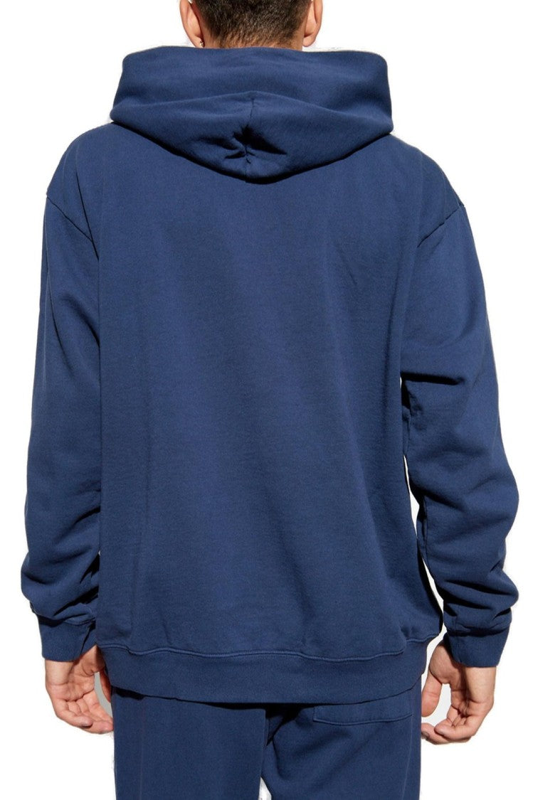 Navy Blue Hooded Sweatshirt with USA ATHLETICS Print