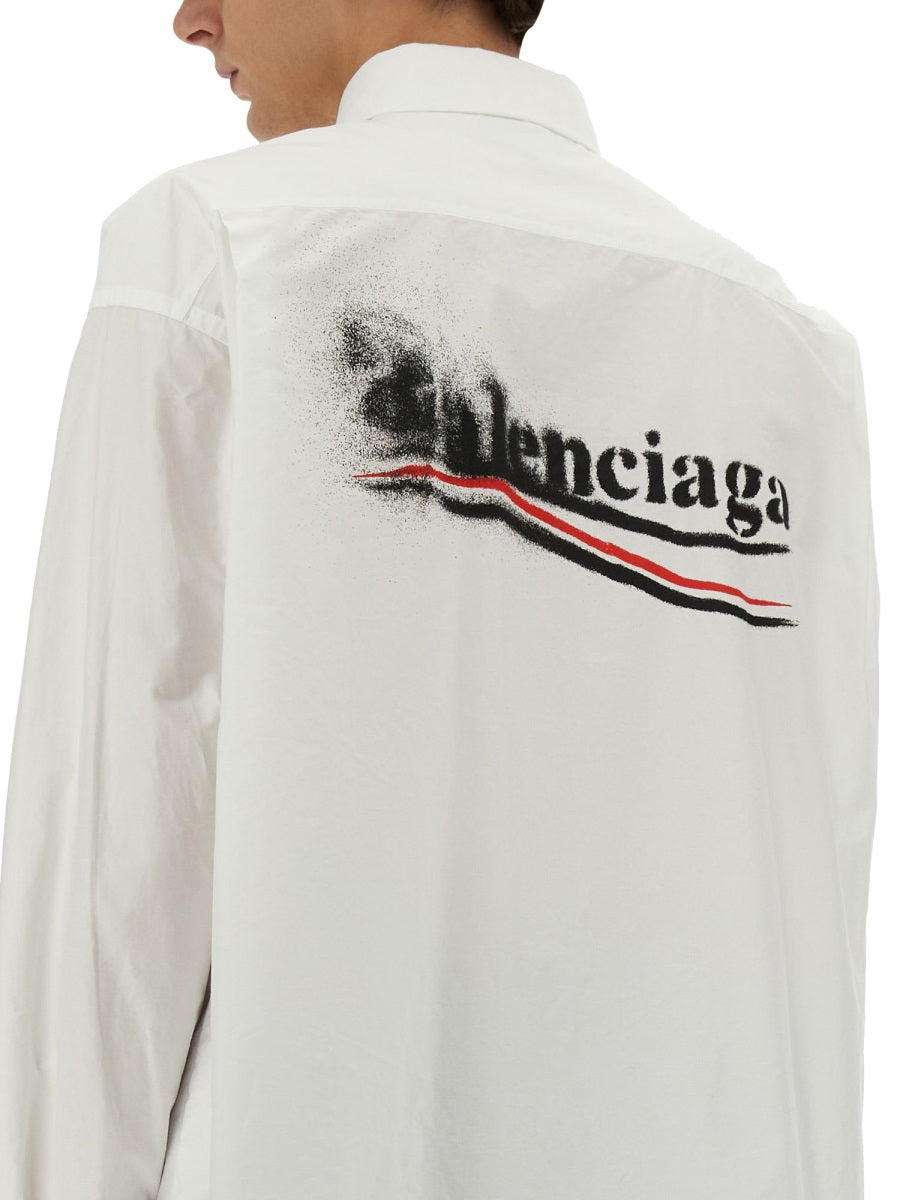 Relaxed Fit White Cotton Shirt with Classic Collar