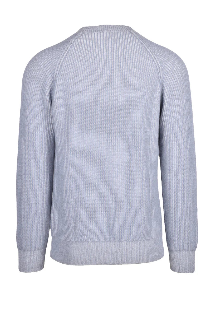 Ribbed Crew Neck Sweater Cashmere - Grey