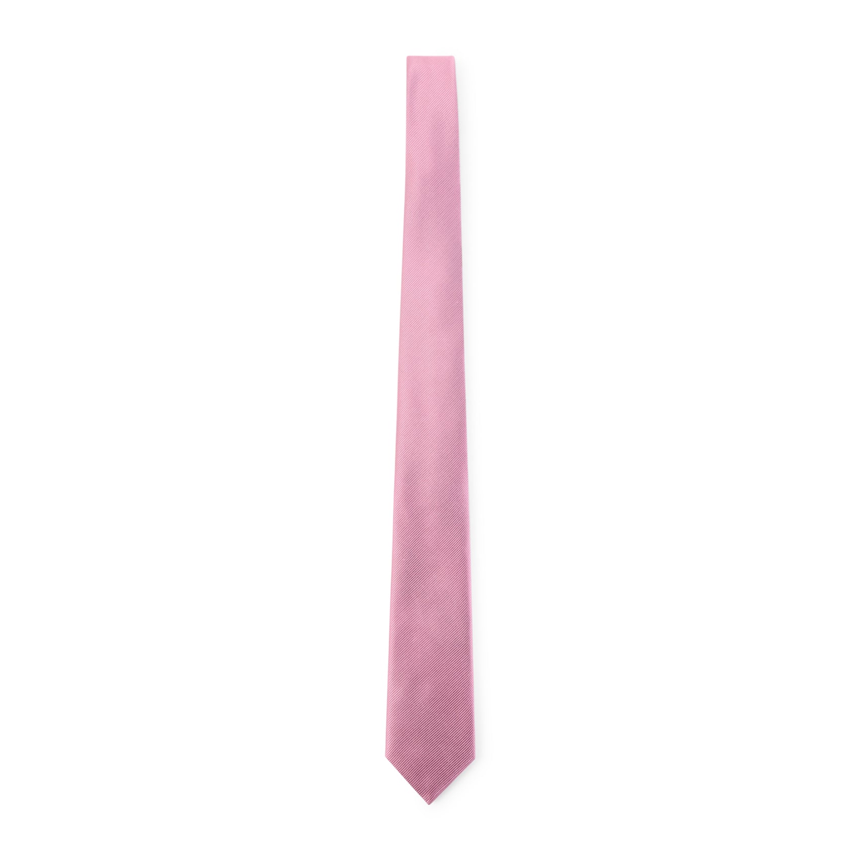 Silk Tie with Subtle Striped Texture and Tapered Tip