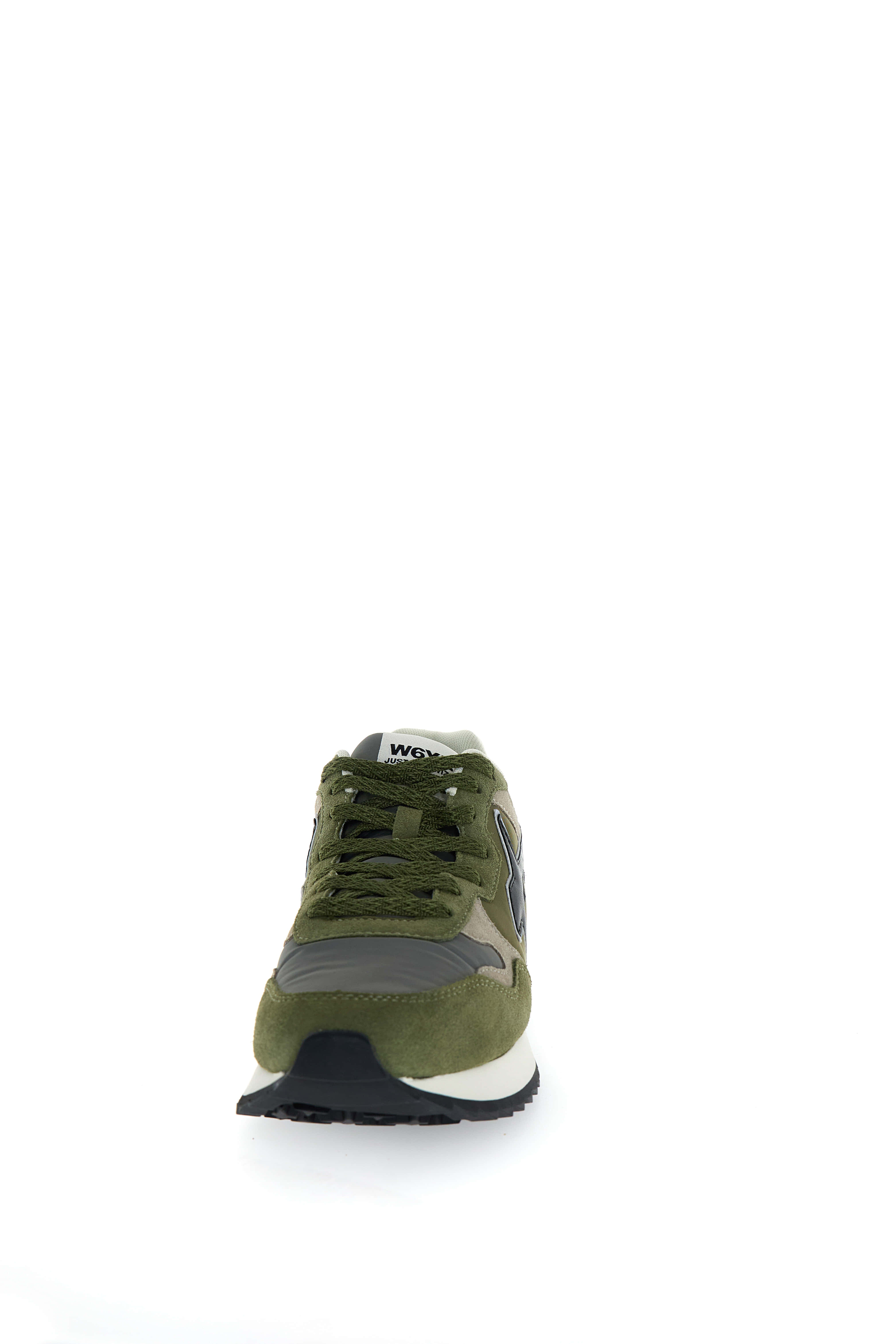 Layered Green Sneakers With Rubber Sole