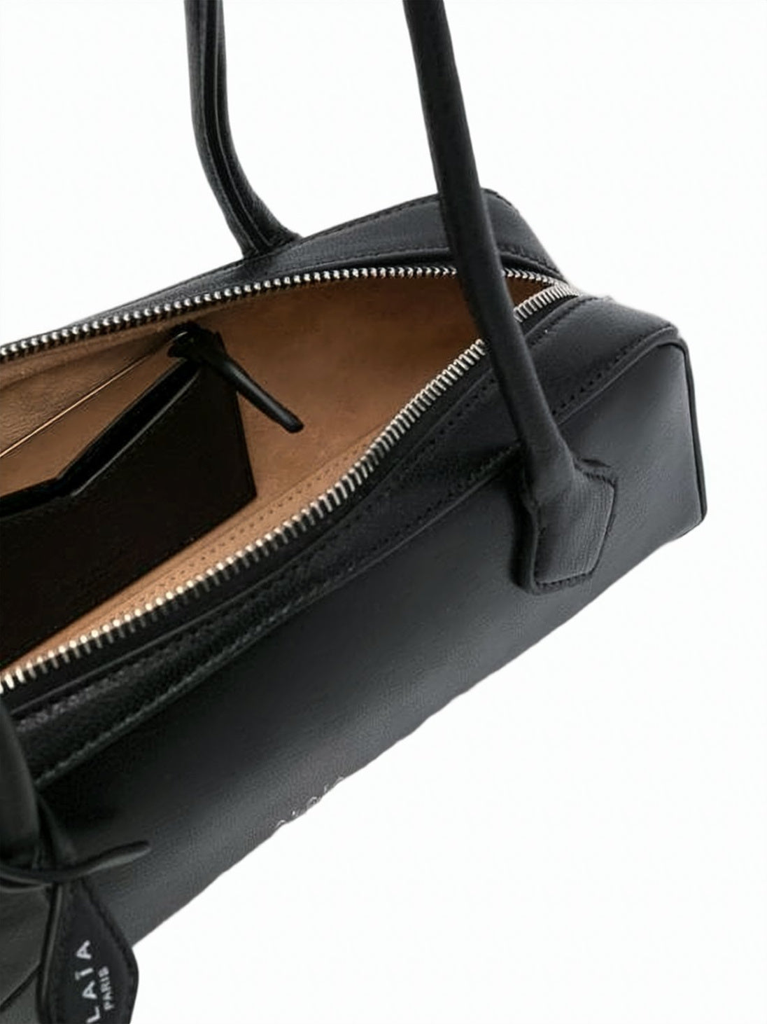 Black Goat Leather Shoulder Bag