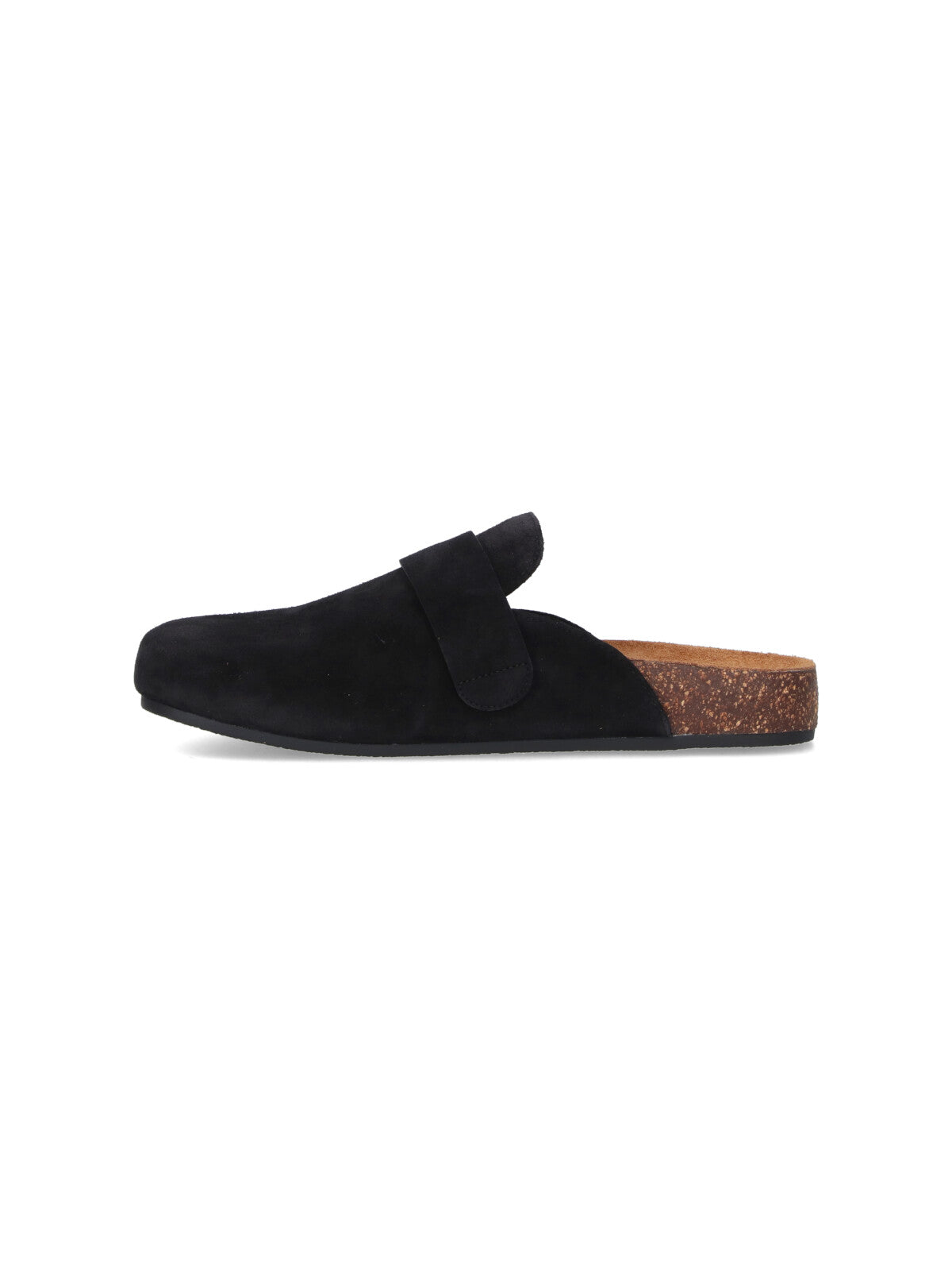 Slip-On Black Calf Suede Mules