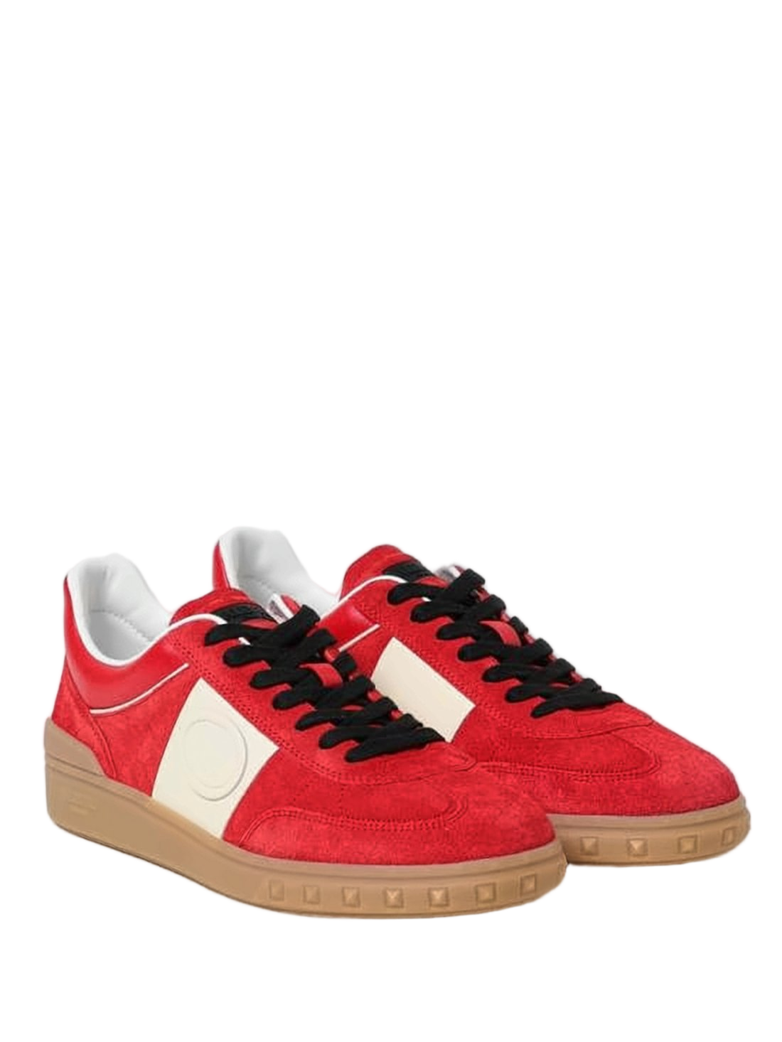 Red Suede Sneakers with Gum Rubber Sole