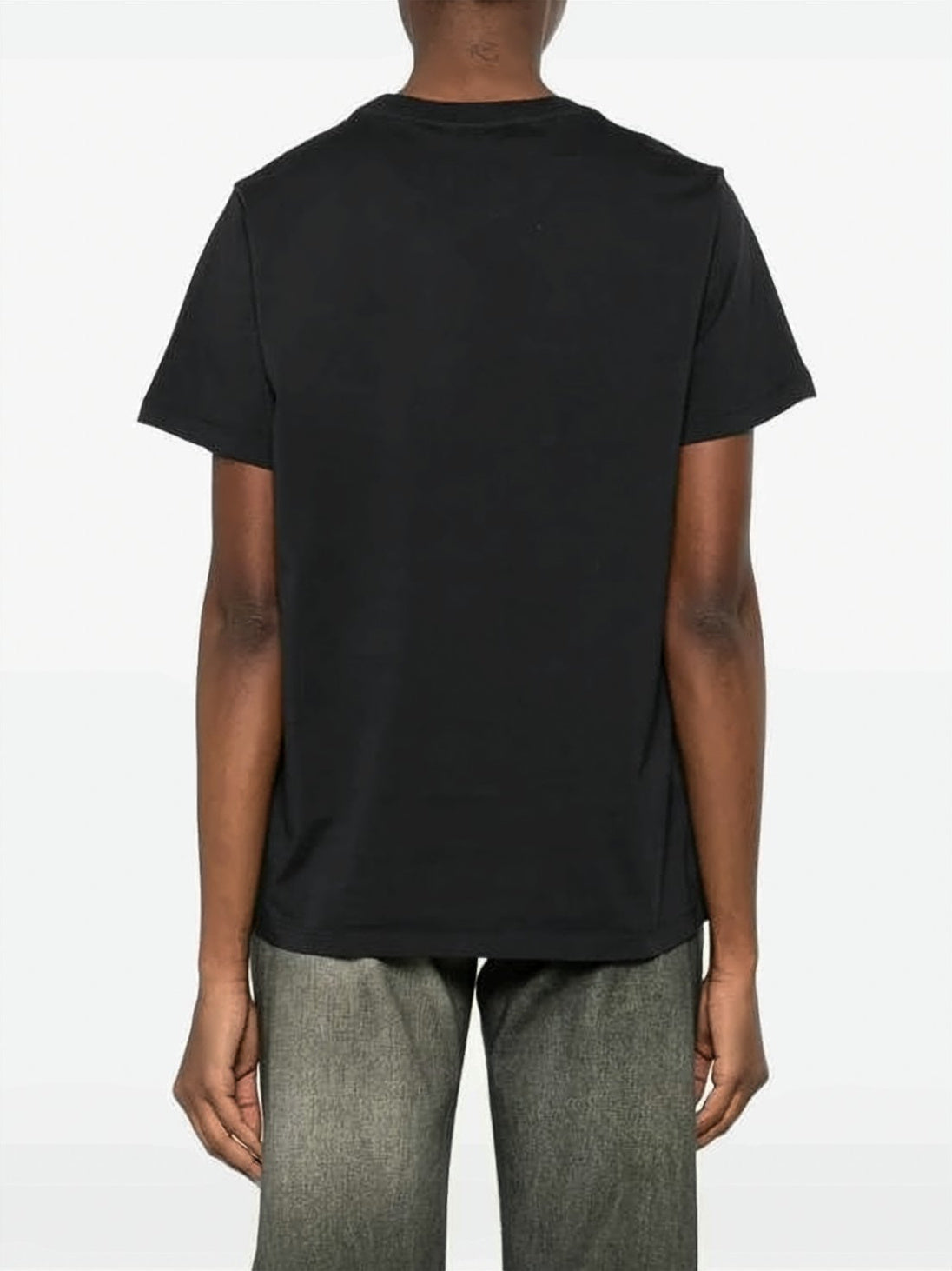 Comic-Style Graphic Black Cotton Jersey T-Shirt
