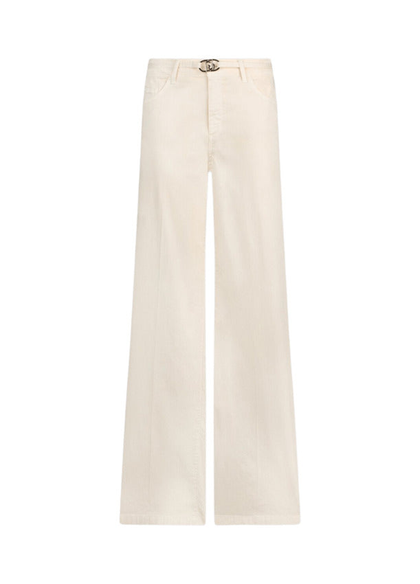 High-Waisted Stretch Cotton Satin Pants