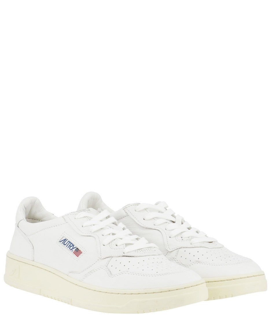 Low-Top Sneakers With Perforated Leather Upper