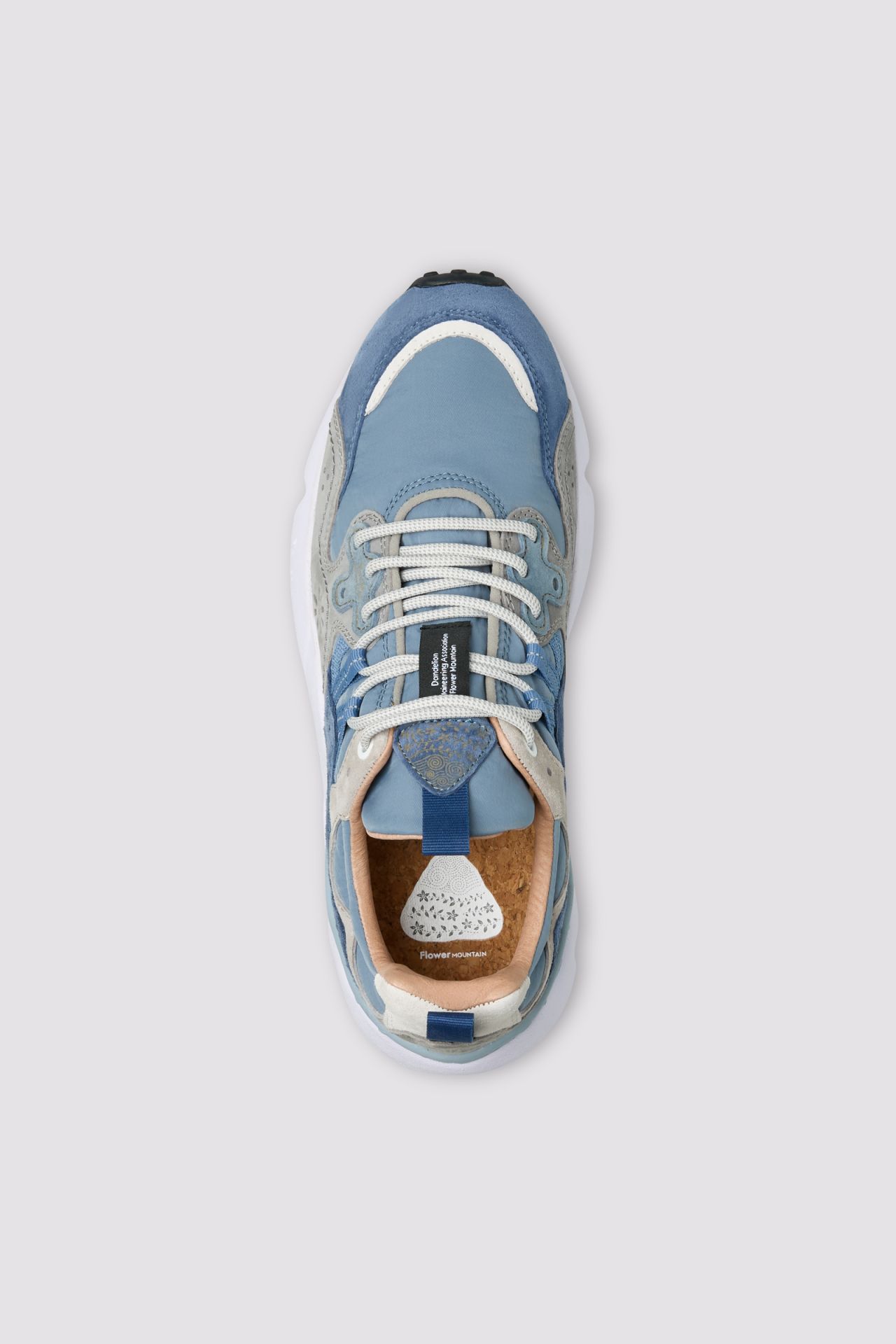 Layered Blue and Grey Suede Sneakers